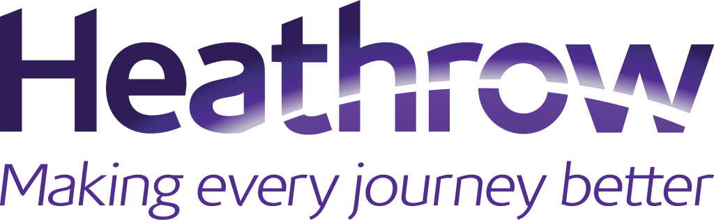 Official Heathrow Airport logo with the tagline "Making every journey better" – London’s largest and busiest airport.