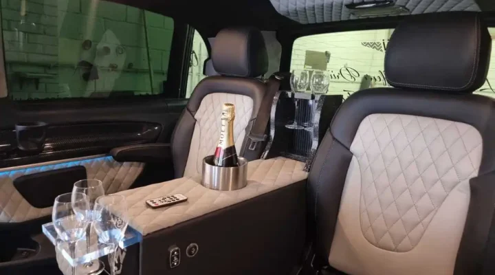 Experience luxury airport transfer and chauffeur service with LuxeRides’ Mercedes business van, perfect for weddings, vacations, and special events.