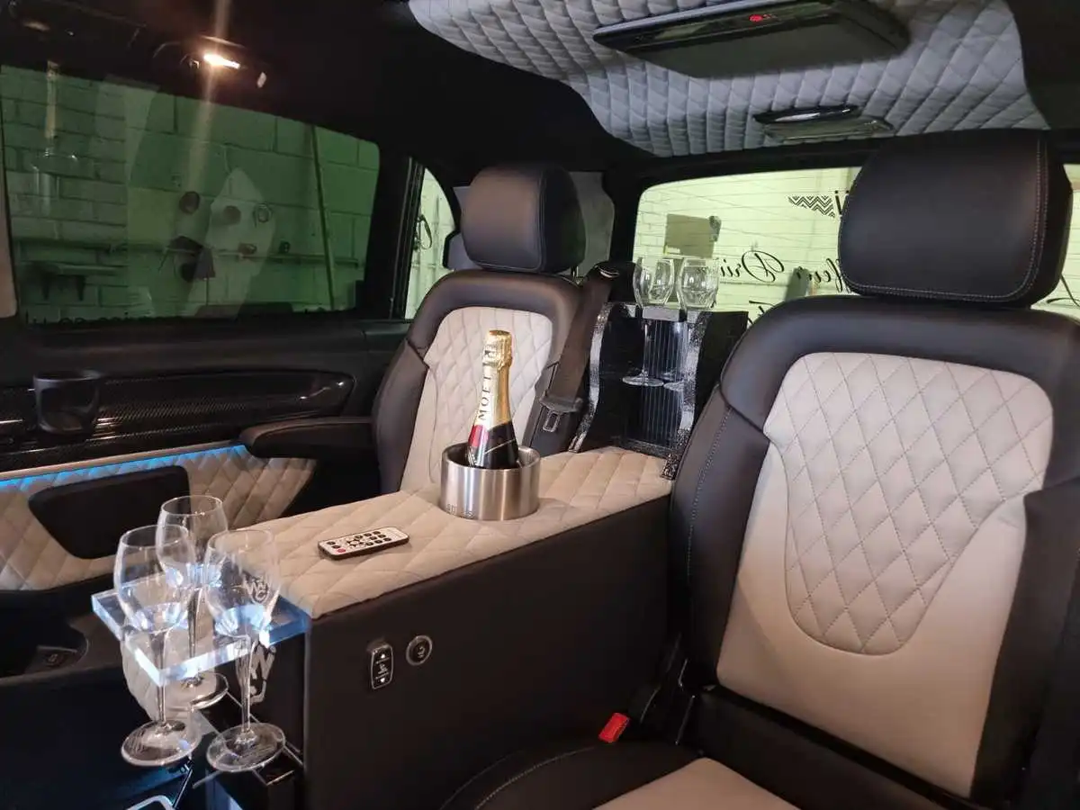Experience luxury airport transfer and chauffeur service with LuxeRides’ Mercedes business van, perfect for weddings, vacations, and special events.